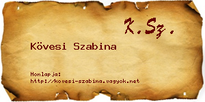 Kövesi Szabina névjegykártya