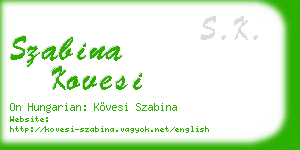 szabina kovesi business card